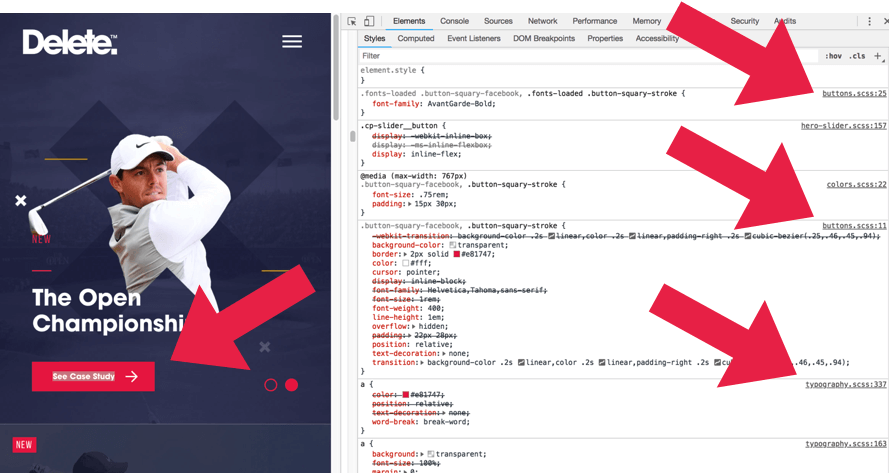 an inspection of the red button